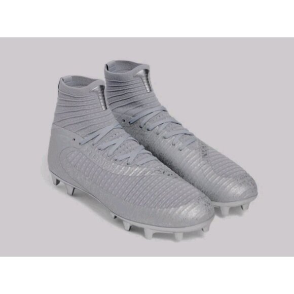 UNDER ARMOUR HIGHLIGHT 2 MC KNIT SILVER FOOTBALL CLEATS MEN\'S SIZE 9.5 NEW main image 13